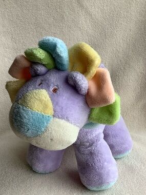 Babies R Us Plush Purple Multi-Color Lion Stuffed Animal Toy No Music READ
